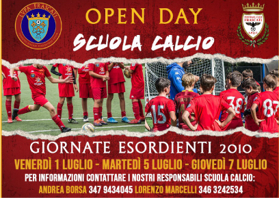 Scuola Calcio: a luglio gli Open Day per gli Esordienti 2010